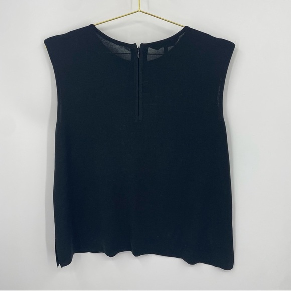 Ming Wang Black Knit Sleeveless Shell Tank Top Sz XL back zip - Picture 3 of 6